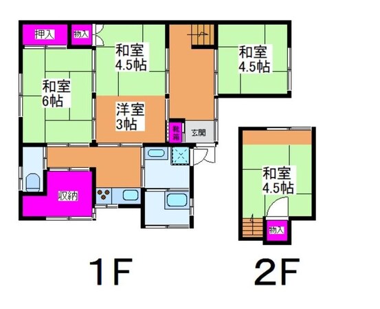 上白川貸家の物件間取画像